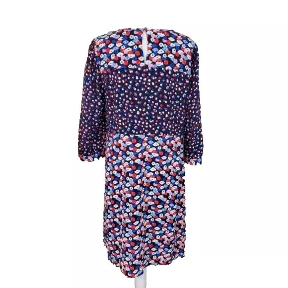 Boden Hotchpotch Poppy Meadow Floral Pintuck Dress – Blue Pink Multi – US 8 - Picture 5 of 6